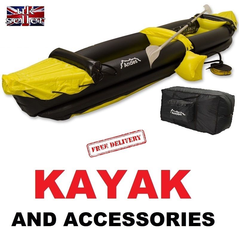 Inflatable Kayak Blow Up 2 Person Canoe With Paddle 