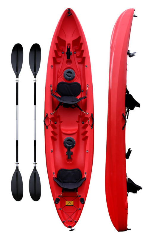 Sit On Top 2 + 1 Person Family Tandem Double Kayak Canoe 