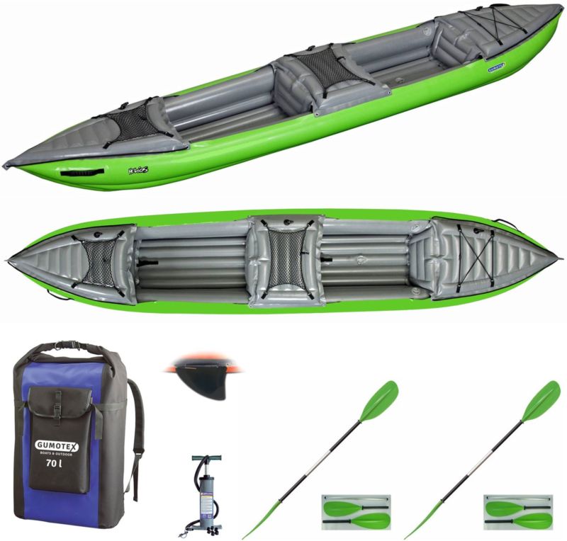 Gumotex Helios 2 Tandem Touring Kayak With Dry Bag, Fin