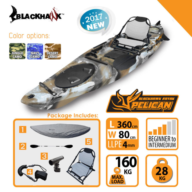 Brisbane Blackhawk 2017 Pelican 3.6M Single Fishing Rudder ...