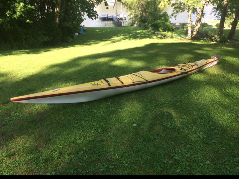 necky touring sea kayak fiberglass 18 feet w rudder for