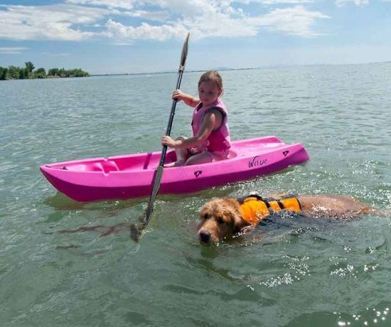 Girls Pink Beginner Kayak 6' Kids Boat W/ Paddle Lake River Water Spor...