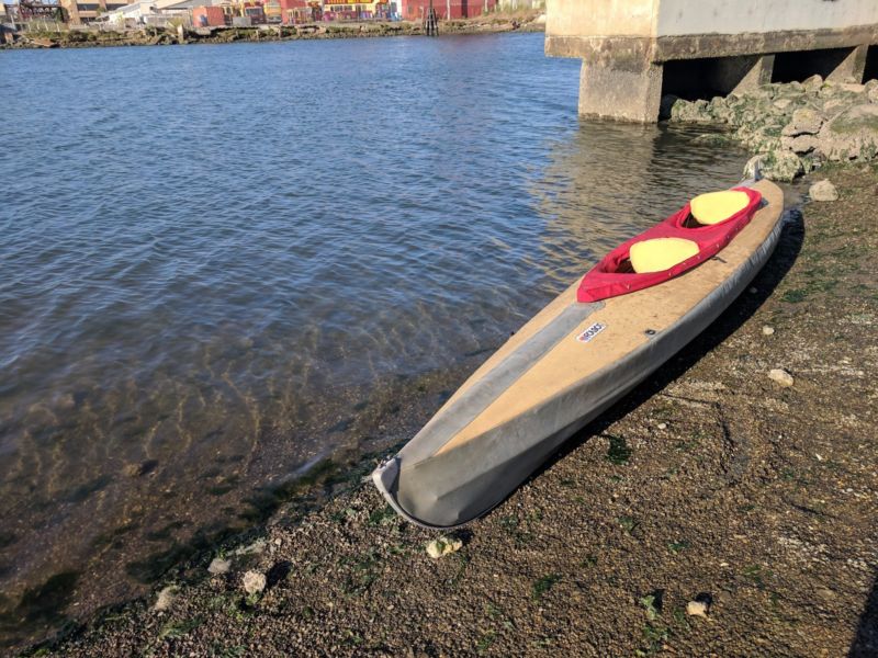 like new 9.5 foot tucktec folding kayak - orange - 350 lb