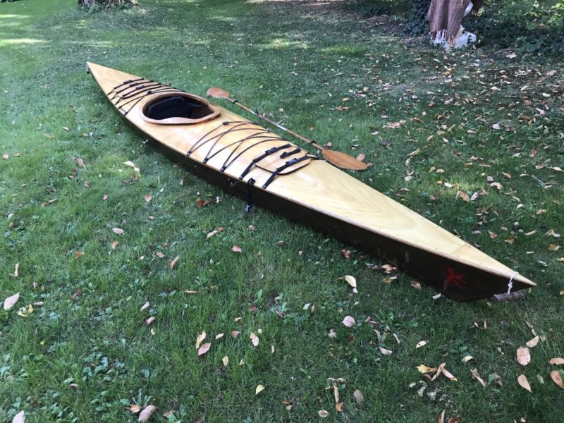 16' hand-built wooden kayak chesapeake 16 lt sea kayak w