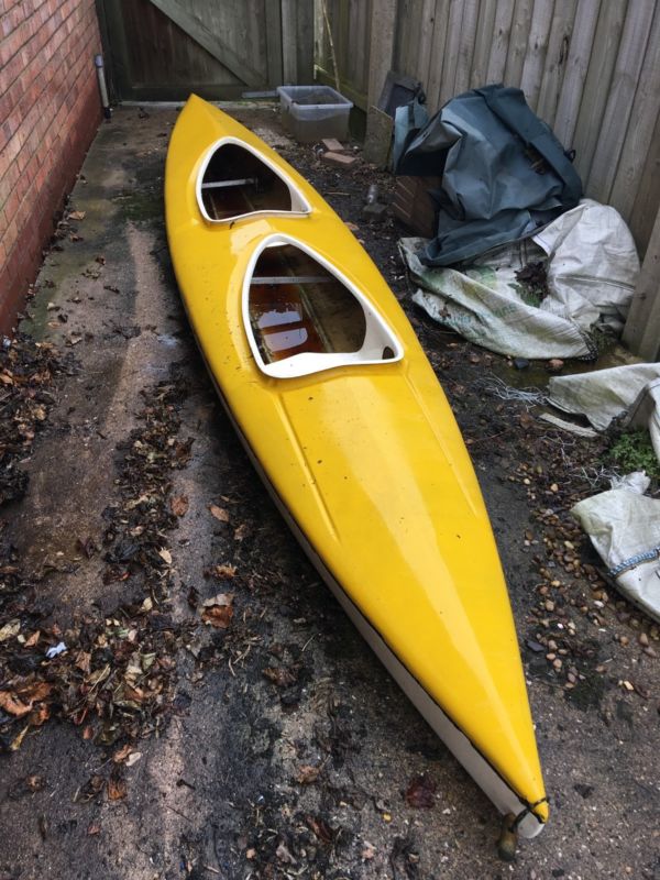 16Ft Yellow 2 Person Canoe. Comes With Paddles. for sale from United Kingdom