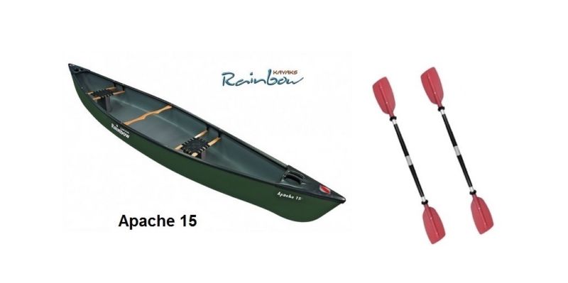 rainbow apache 15 canoa touring 2 posti 465 cm + 2 pagaie