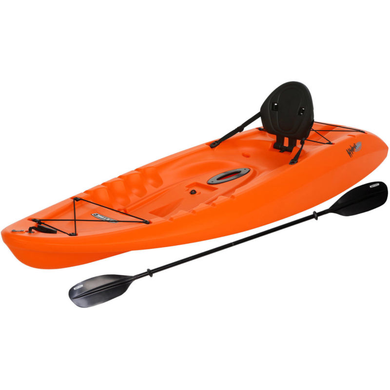 Kayak Sit On Top W/ Paddle Orange Lightweight Outdoor Water Sports