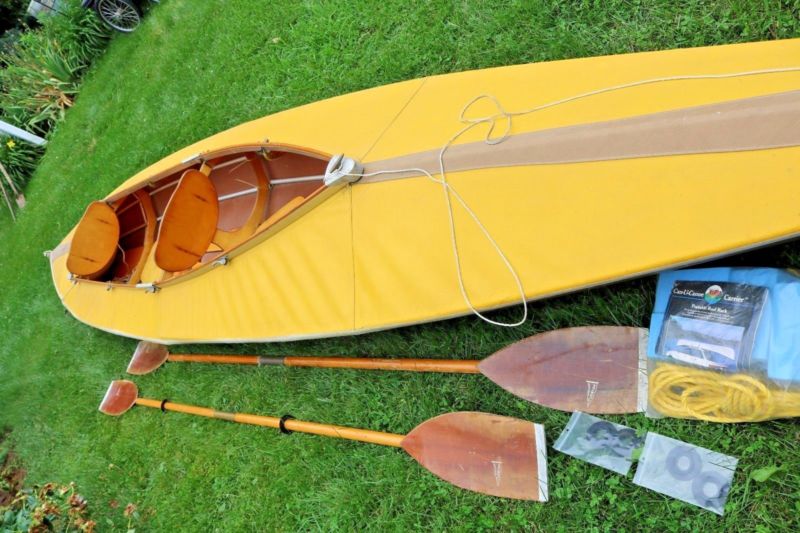 Vintage Folding Folbot Tandem 17' Canvas Kayak 2 Person Pick Up Only