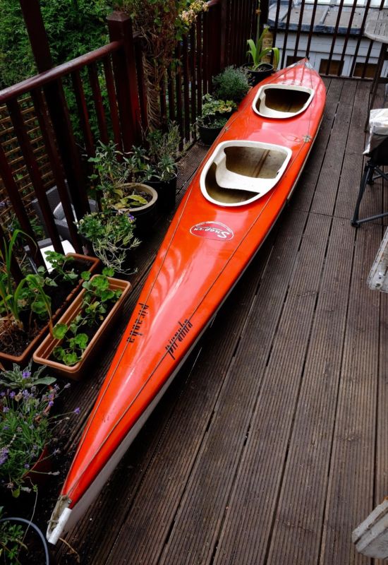 2 Man Tandem Kayak, Piranha, Red, Average Condition. for