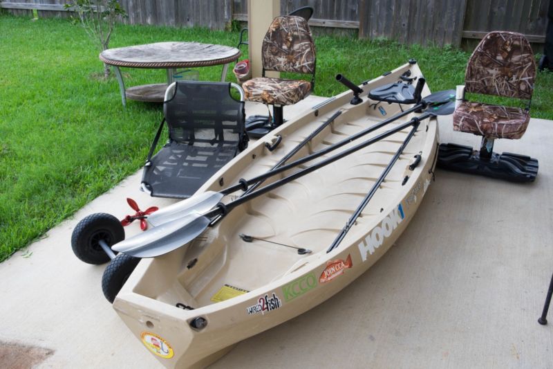 Nucanoe Frontier 12 Kayak With 3 Seats 2 Paddles 1 Transport Cart 