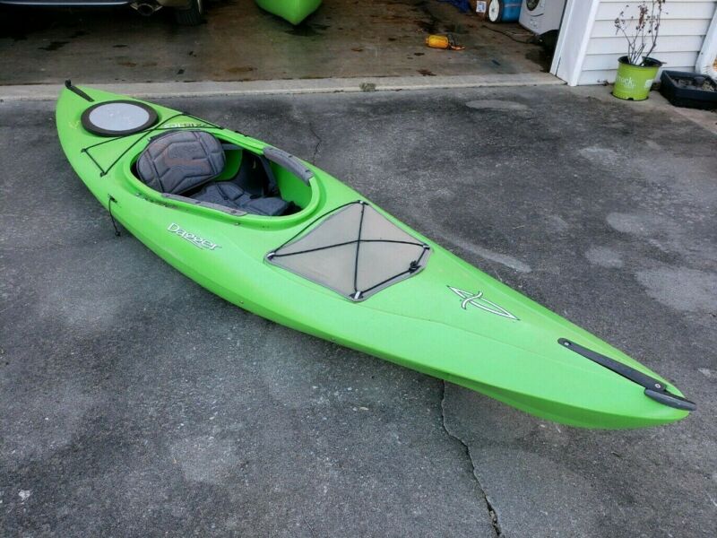 dagger axis 10.5 crossover kayak lime green with drop skeg