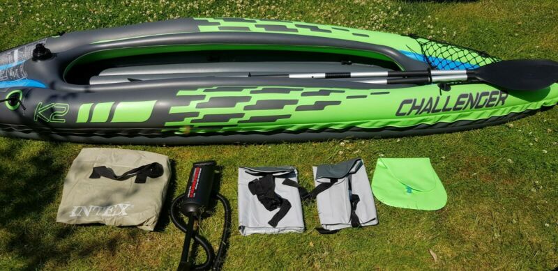 Intex K2 Challenger 2 Man Person Inflatable Kayak Canoe 