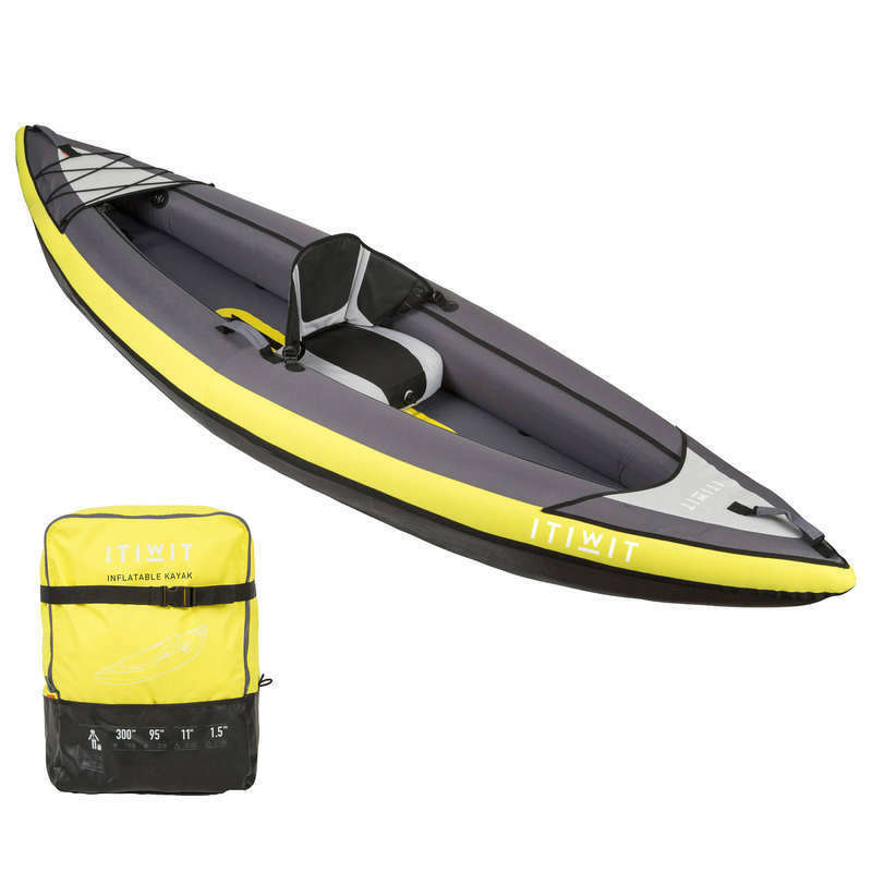 airhead® deluxe inflatable travel kayak, 1 - person