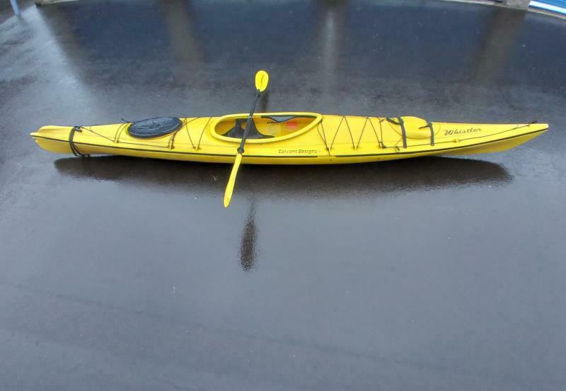 Current Designs Whistler Kayak Yellow With Paddle One Person 14 Ft