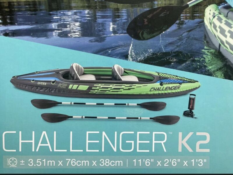 Intex Kajak Kanu Challenger K Set Aufblasbar Personen Faltbar Paddel Pumpe For Sale From Germany