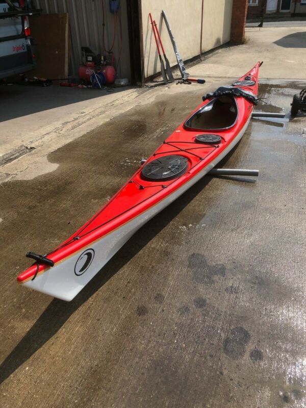 Tiderace Xplore X Sea Kayak In Classic Layup, Red Over White With Deck ...