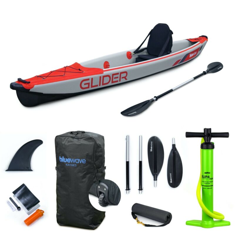 Glider Inflatable Single Drop-Stitch Kayak Canoe Bluewave Kayaks Full ...