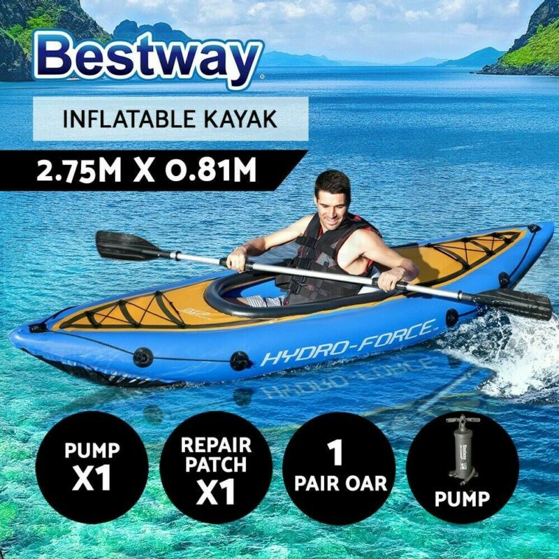 Bestway Inflatable Kayak Kayaks Fishing Boat Canoe Raft Koracle 275cm X