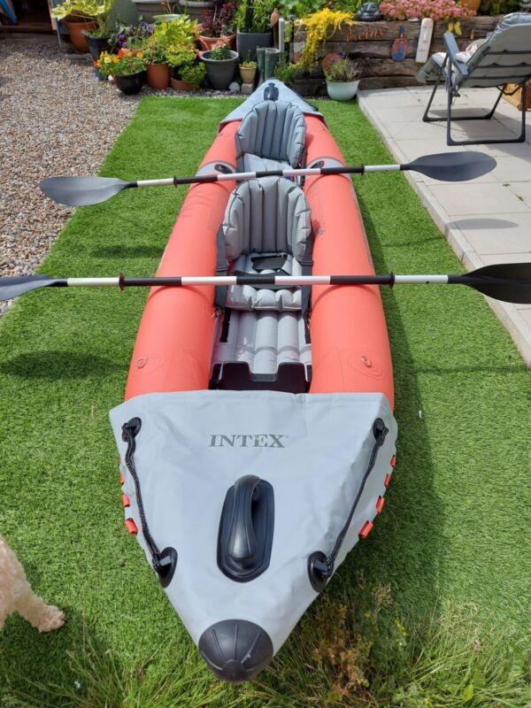 Intex Excursion Pro Kayak Super Tough Laminate With Oars And Pump Man