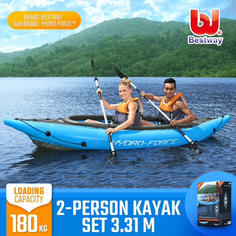 Bestway Kayak Inflatable Raft 2 Person Canoe Blow Up Boat Sea River ...