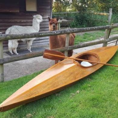 Antique Vintage Handmade Wooden Kayak for sale from United 