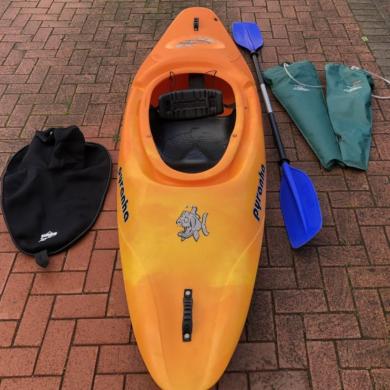 Pyranha Pyranha InaZone 242 Kayak with Paddle spraydeck and bouyancy aid Cornwall 
