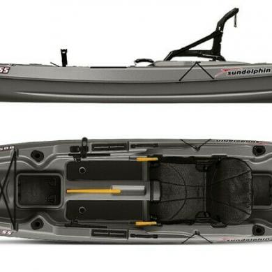 Sun Dolphin Boss 12' Ss Sit-On Top/stand-Up Angler Kayak, Gray For Sale ...