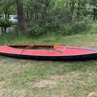 vintage folbot folding canvas tandem kayak 17' two person