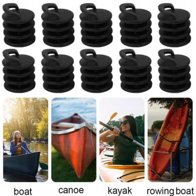 10Pcs Black Kayak Boat Scupper Plugs Ocean Canoe Bungs Drain Holes Stopper New`